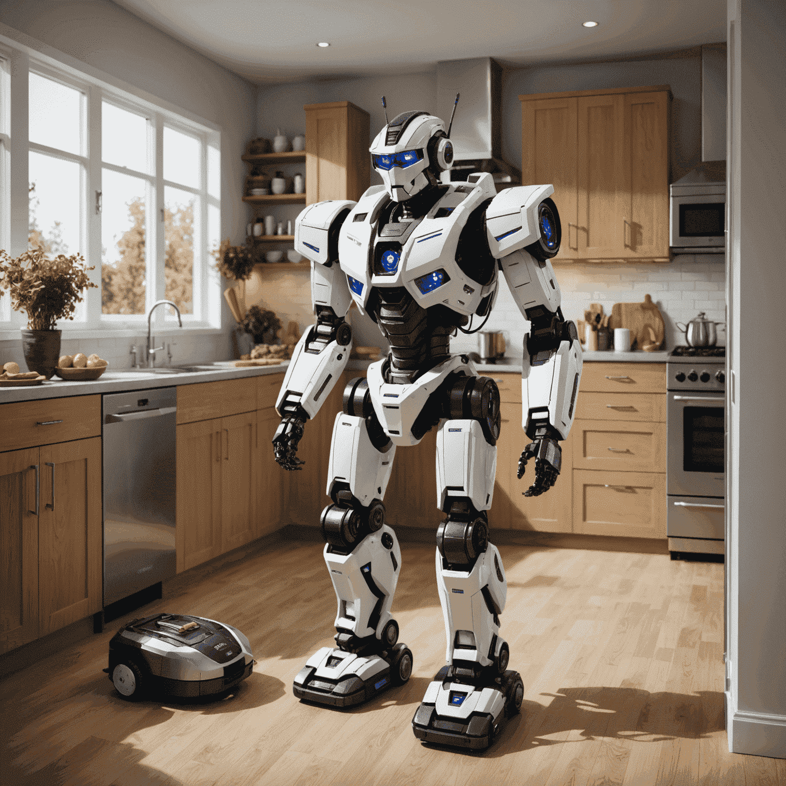 NexBot Optimus in a modern living space performing tasks